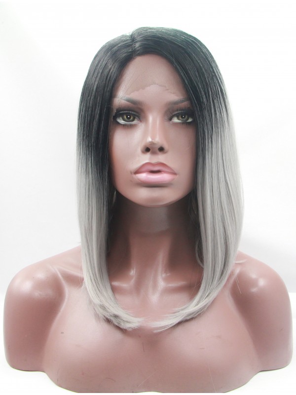 Long Ombre Lace Front Wavy Synthetic Wigs