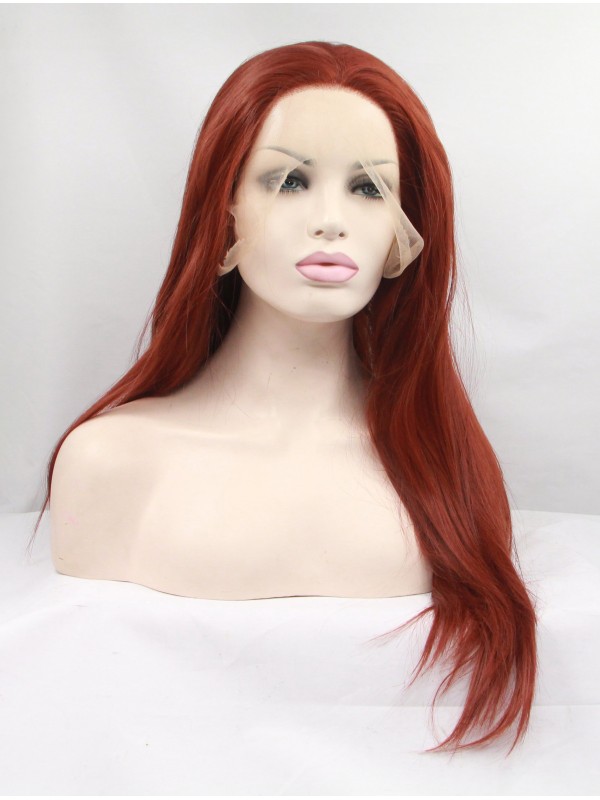 Long Ombre Lace Front Layered Straight Synthetic Wigs