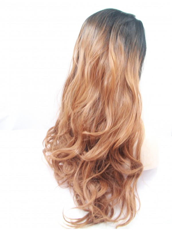 30" Ombre Lace Front Curly Synthetic Wigs