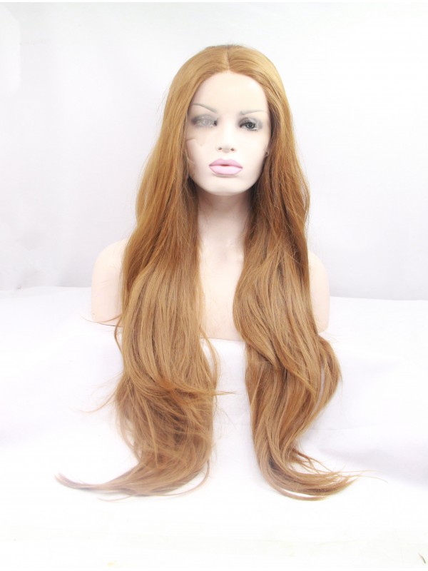 Long Ombre Lace Front Layered Wavy Synthetic Wigs