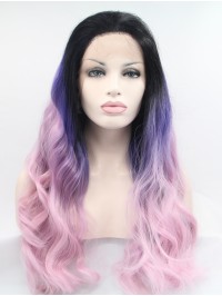32" Wavy Ombre Synthetic Lace Front Wigs