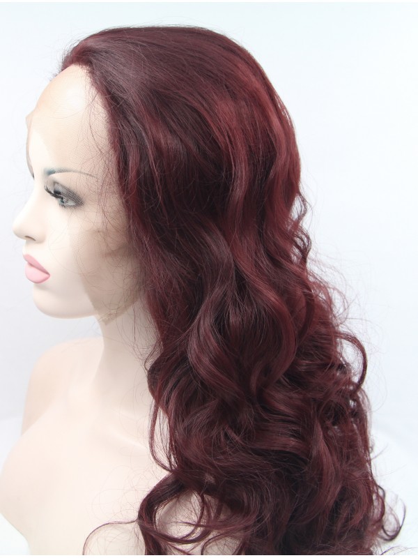 Lace Front 18" Curly Auburn  Synthetic Wigs