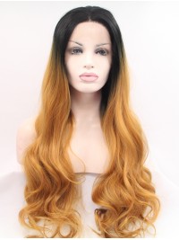 28" Curly Ombre Synthetic Lace Front Wigs