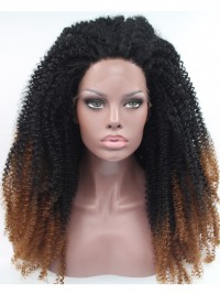 28" Kinky Braun  Synthetic Lace Front Wigs