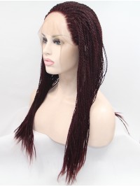 26" Straight Black Synthetic Long Lace Front Wigs