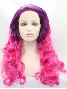 28" Curly Ombre Synthetic Lace Front Wigs