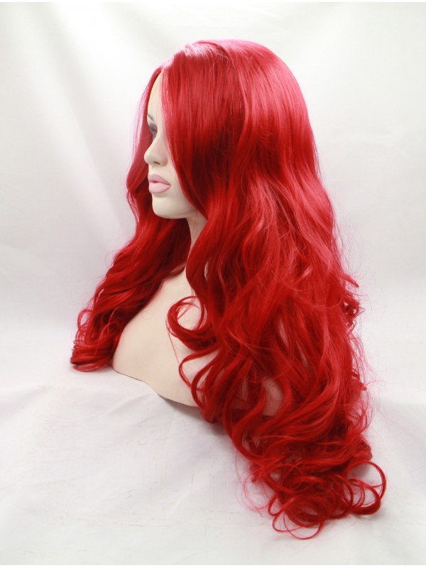 28" Curly   Lace Front Synthetic Wigs