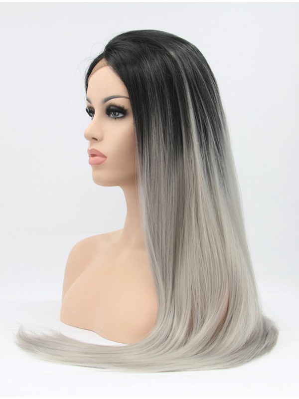 26" Straight Ombre  Lace Front Synthetic Wigs