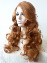 28" Curly Blonde Lace Front Synthetic Wigs