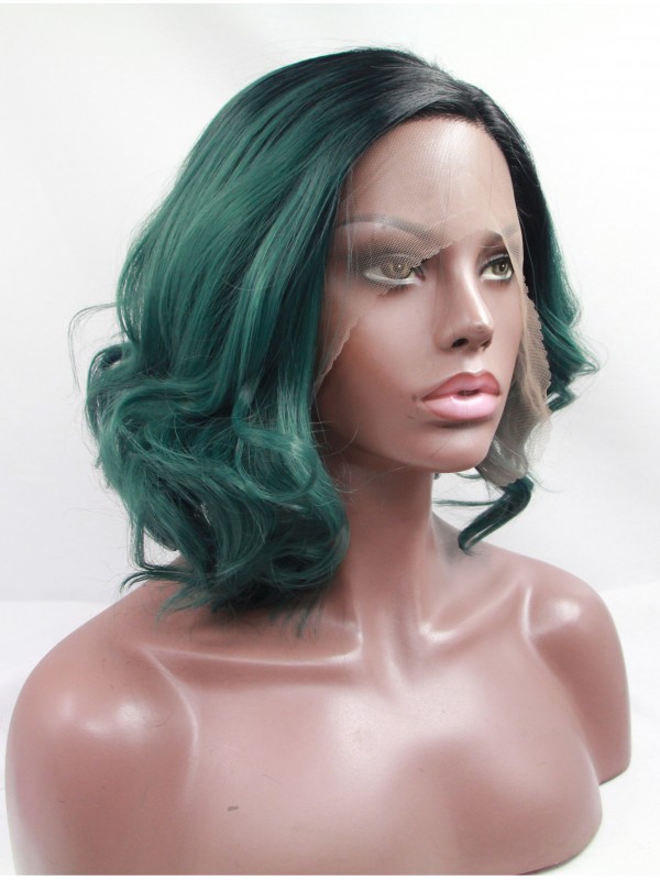Long Curly Black  Lace Front Synthetic Wigs