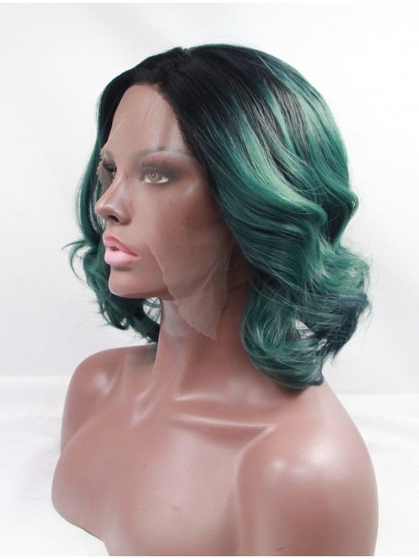 Long Curly Black  Lace Front Synthetic Wigs