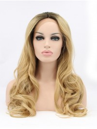 30" Curly Blonde Layered Synthetic Lace Front Wigs