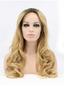30" Curly Blonde Layered Synthetic Lace Front...