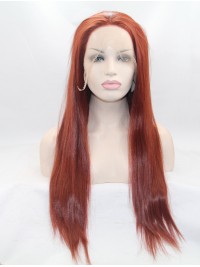 24" Wavy Black  Lace Front Synthetic Wigs