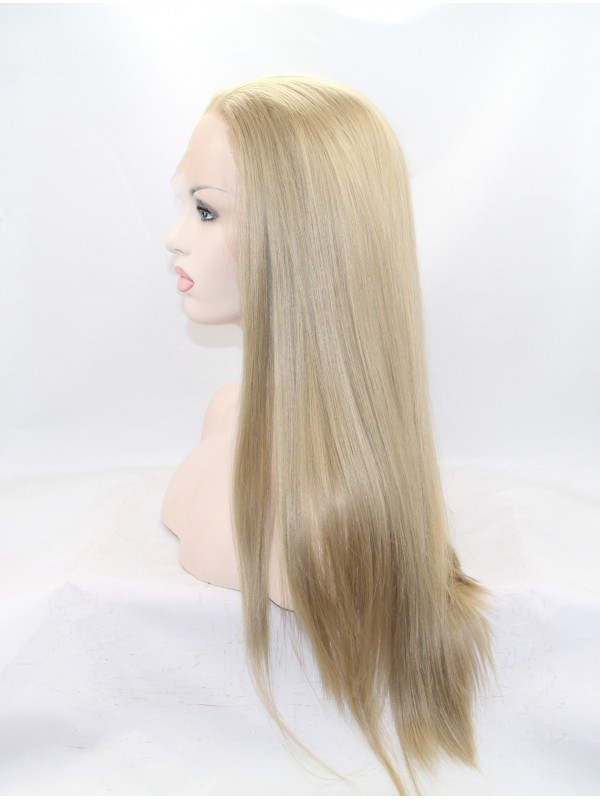 24" Wavy Blonde  Lace Front Synthetic Wigs