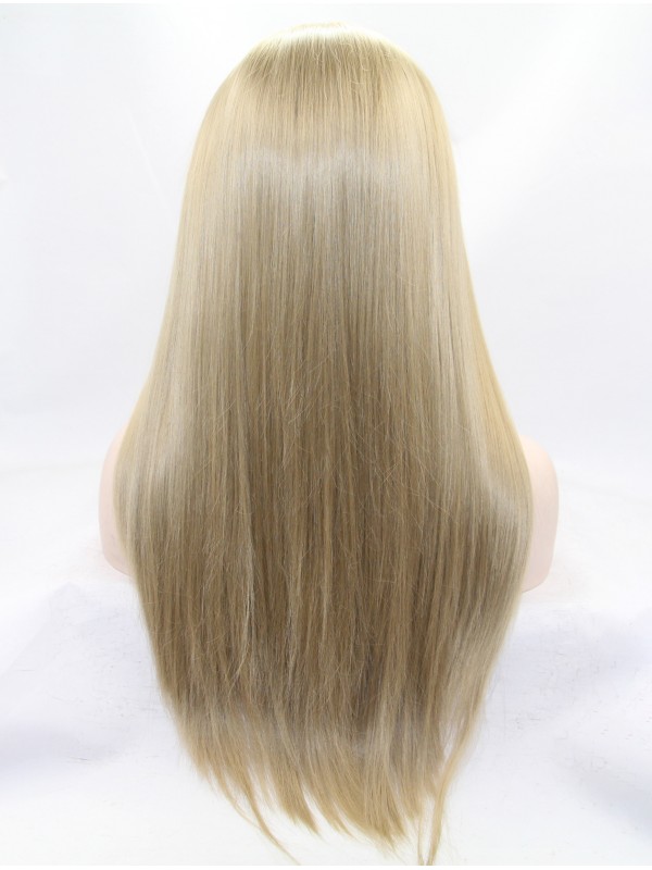 24" Wavy Blonde  Lace Front Synthetic Wigs