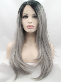 26" Straight Ombre Layered Lace Front Synthetic Wigs