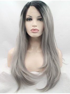 26" Straight Ombre Layered Lace Front Synthet...