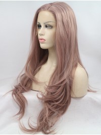 Black Layered Wavy Lace Front Synthetic Wigs