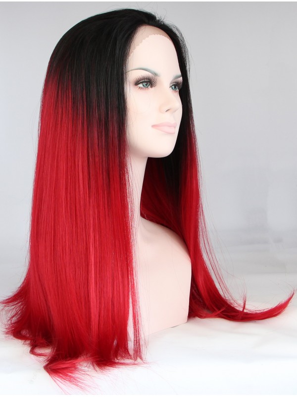 30" Straight Ombre Synthetic Lace Front Wigs