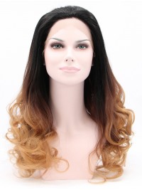 30" Curly Ombre  Lace Front Synthetic Wigs