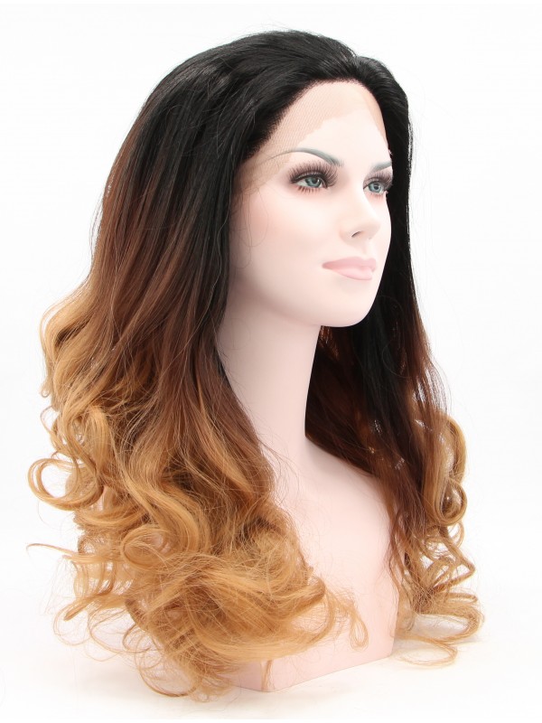 30" Curly Ombre  Lace Front Synthetic Wigs