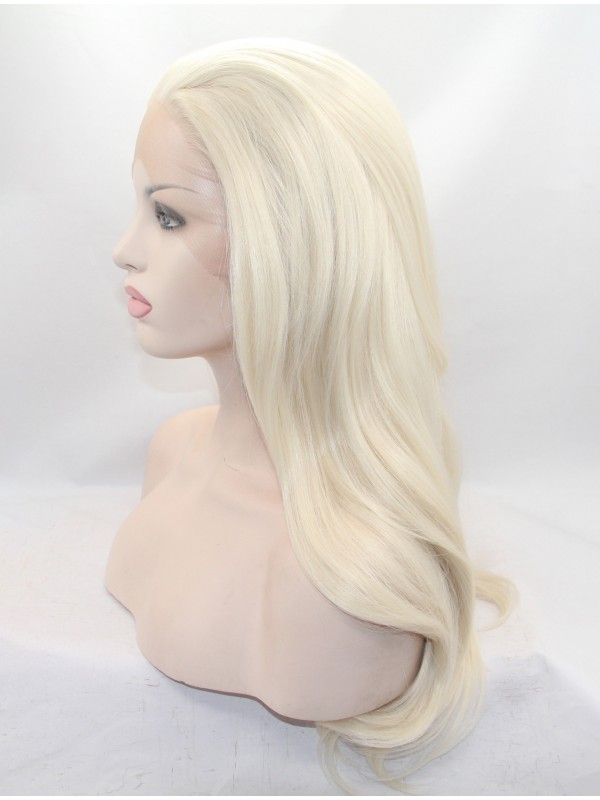 30" Wavy Blonde Layered Lace Front Synthetic Wigs