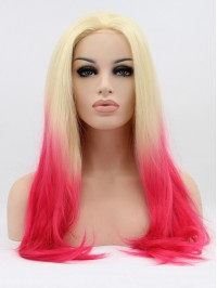 24" Ombre  Lace Front Straight Synthetic Wigs