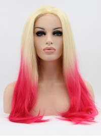 24" Ombre  Lace Front Straight Synthetic Wigs