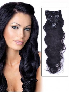 7 Piece Body Wave Clip In Indian Remy Human Hair E...