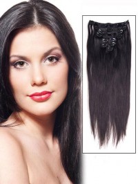 9 Piece Silky Straight Clip In Indian Remy Human Hair Extension