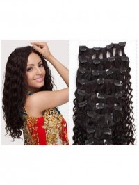 9Pcs Full Head Deep Curly Clip In Brazilian Remy Human Hair Extensions