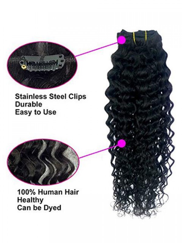 Doren Curly Clip In Human Hair Extensions Virgin Remy Hair