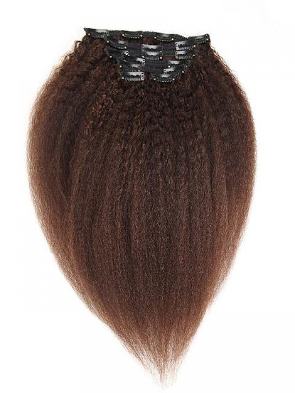 Kinky Yaki Straight Clip In Human Hair Extensions