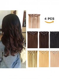 Long Straight Human Hair One Piece Clip In Hair Extensions