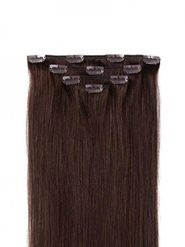 Long Straight Human Hair One Piece Clip In Hair Extensions