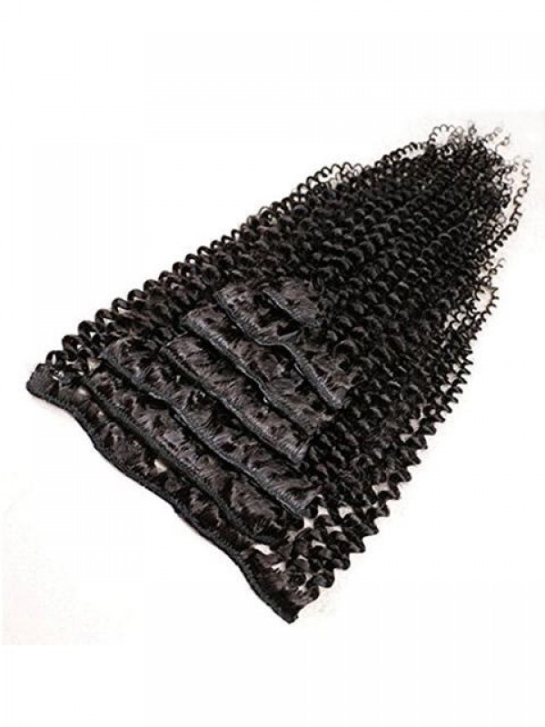 Meiem Brazilian Virgin African American Curly Clip In Hair Extensions