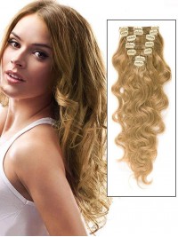 Remy Human Hair Wavy 7 Pcs Clip In Hair Extensions