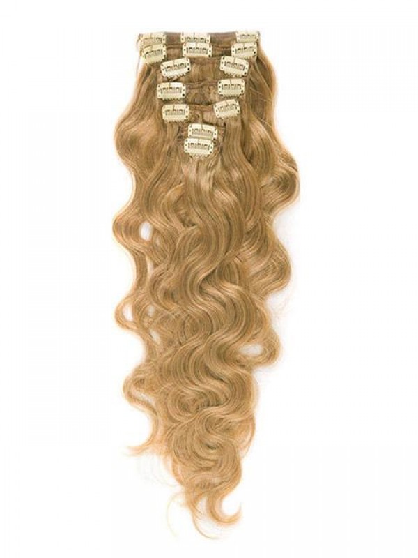 Remy Human Hair Wavy 7 Pcs Clip In Hair Extensions