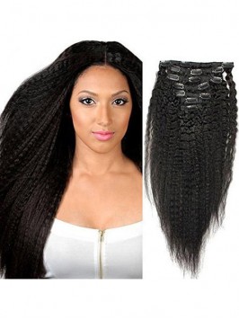 Virgin Human Hair Afro Kinky Straight Clip In Hair...