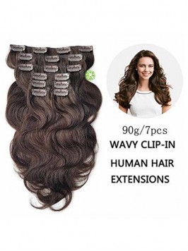 Wavy Clip In Hair Extensions Synthetic 7Pcs