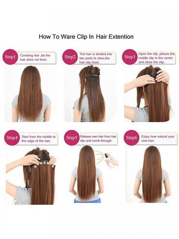 5 Clips Extensions Hair Pieces Clip In Curly Half Full Head