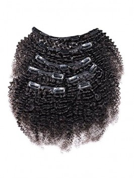 African American Afro Kinky Curly Clip In Human Ha...
