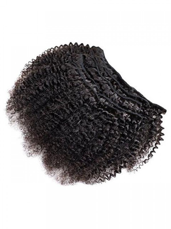 African American Afro Kinky Curly Clip In Human Hair Extensions