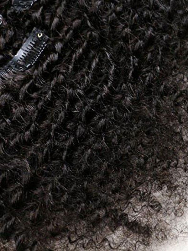 African American Afro Kinky Curly Clip In Human Hair Extensions