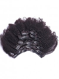 Afro Kinky Curly Clip In Human Hair Extension Virgin Mongolian Human Hair