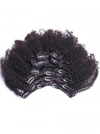 Afro Kinky Curly Clip In Human Hair Extension Virgin Mongolian Human Hair