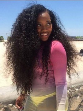 Black Women Kinky Curly 7 Pcs Clip In Human Hair E...