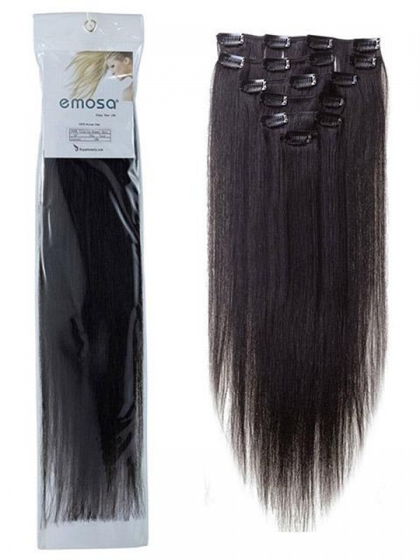 Clip In Remy Human Hair Extensions Off Black