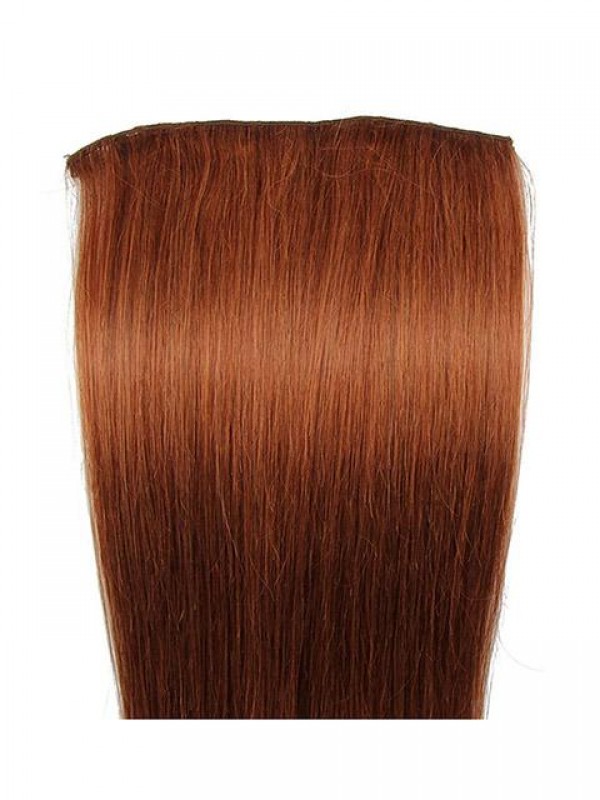 Clip In Synthetic Extensions Straight Light Auburn